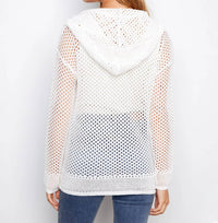 Charlie B - Fishnet Hoodie Sweater With Heart