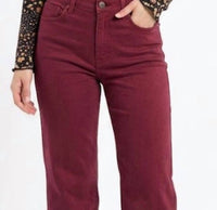 Anniewear - High Rise Cropped Wide Leg Jeans