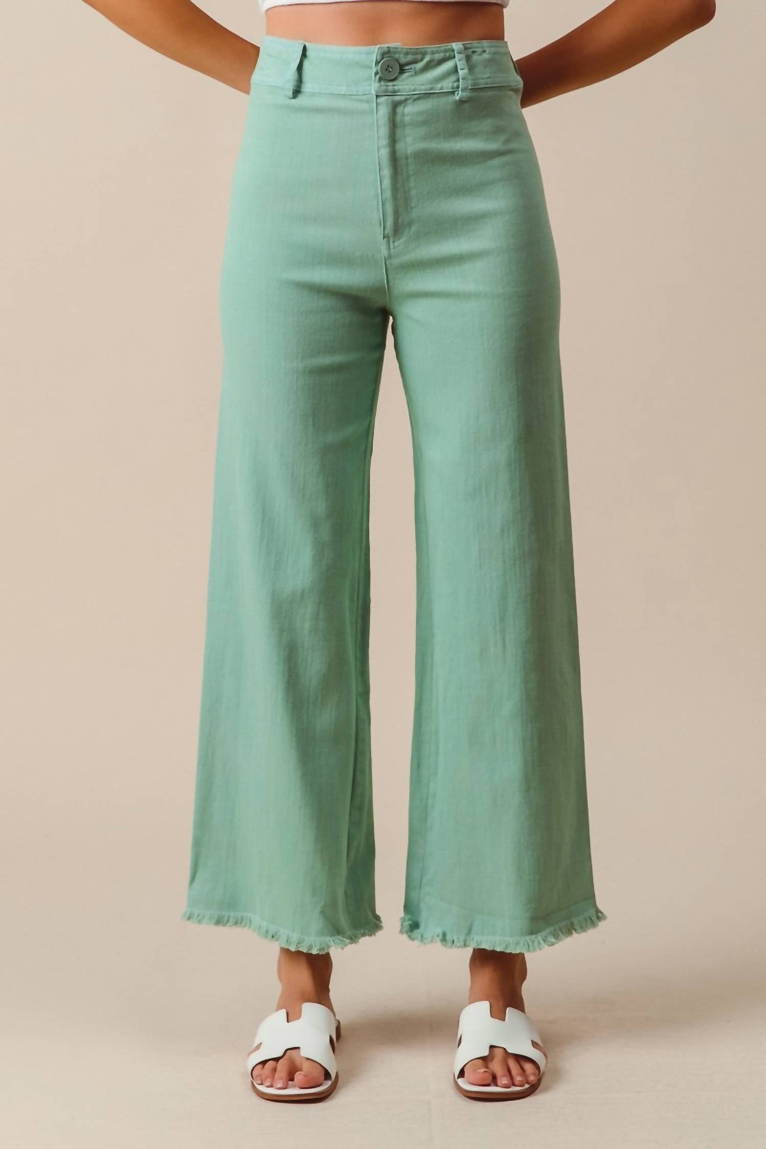 So Me - Frayed Hem Wide Leg Pant