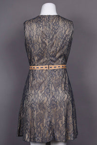 Cenia - Women's Trim Stitch Floral Lace Overlay Dress