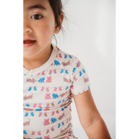 Kickee - Kids' Bamboo Print Short Sleeve Pajama Set