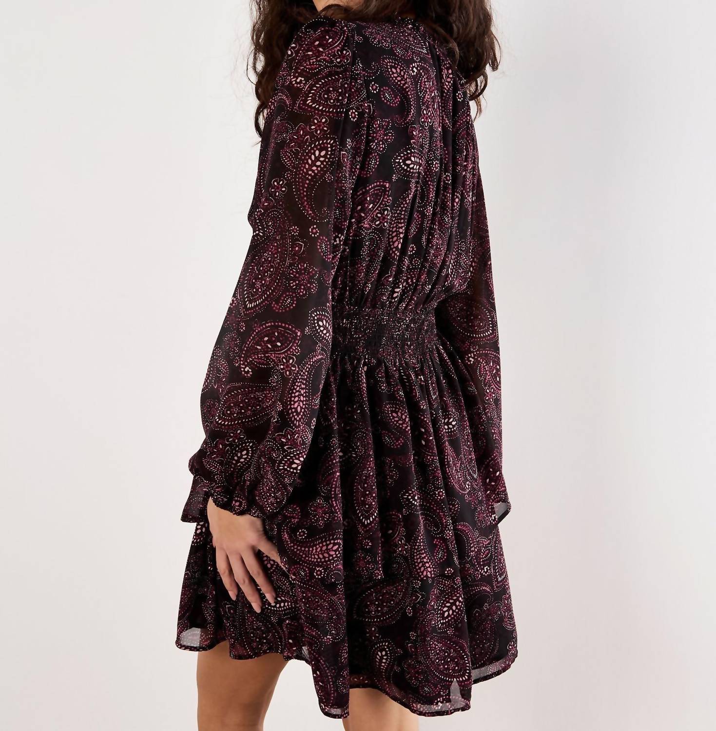 Apricot - Batik Paisley Ruffle Detail Dress