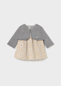 Mayoral - Baby Girl Floral Knit Faux Cardigan Dress