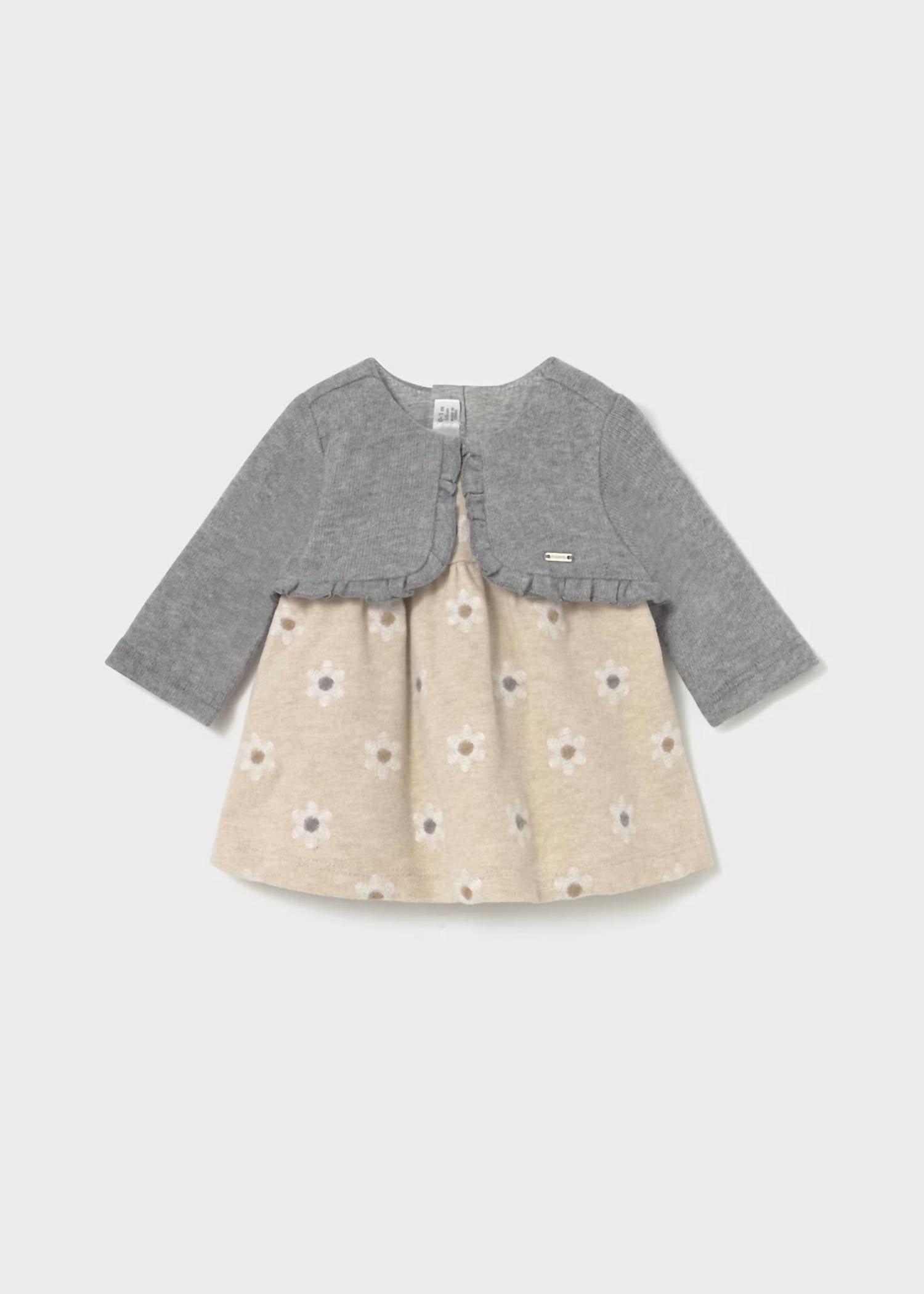 Mayoral - Baby Girl Floral Knit Faux Cardigan Dress