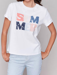 Charlie B - Summer Rolled Cuff Sleeve Tee