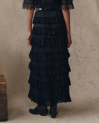 The Great. - Winter Mesh Flounce Skirt