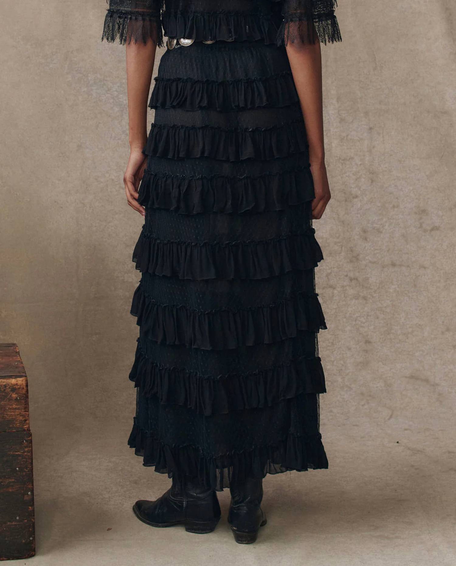 The Great. - Winter Mesh Flounce Skirt
