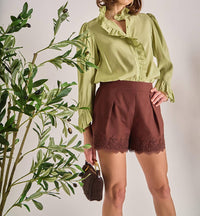 English Factory - Long Sleeve Ruffle Blouse
