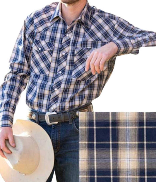 Wyoming Traders - Men's Long Sleeve Western Plaid Shirt