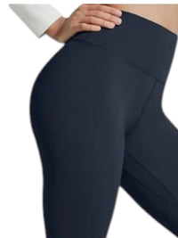 Papillon Fleece Lined Leggings in navy - women's pants - detail view