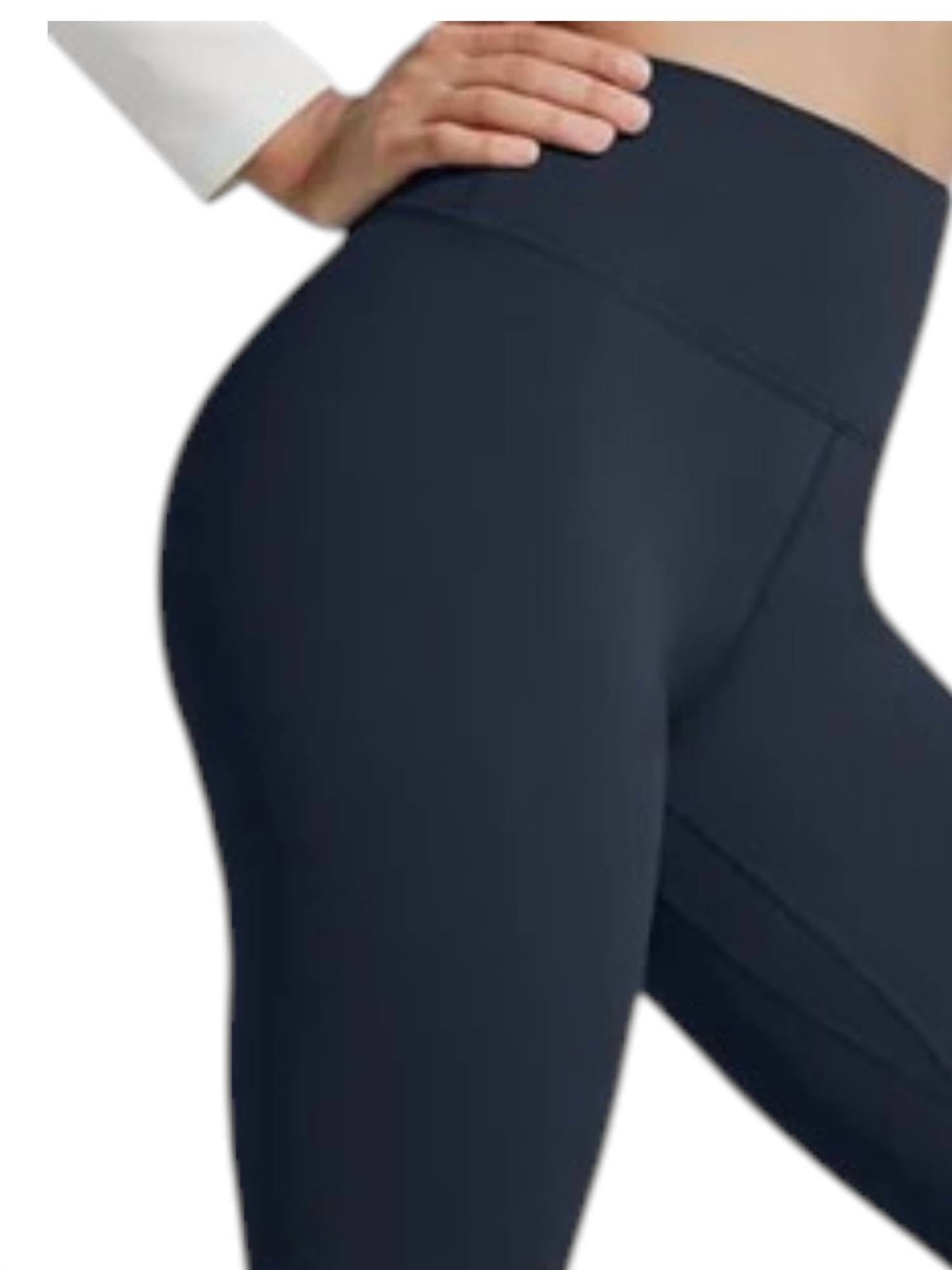Papillon Fleece Lined Leggings in navy - women's pants - detail view