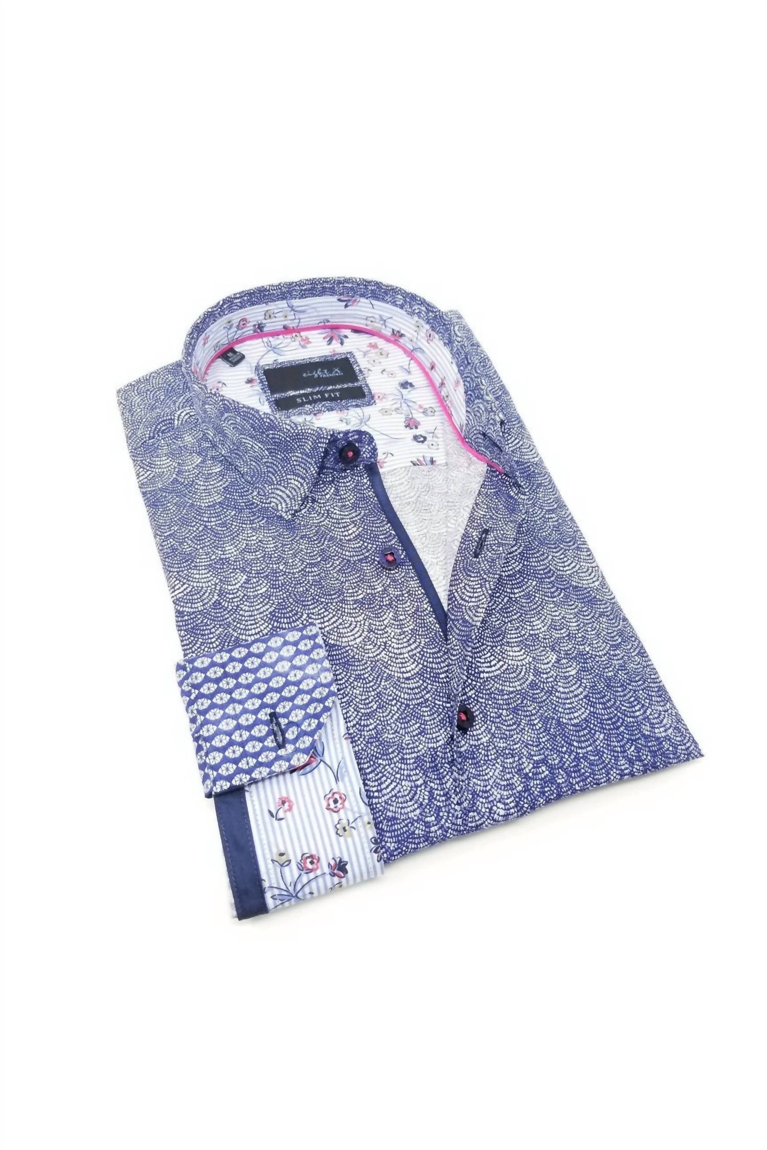 Eight X - Long Sleeve Button Down Shirt With Trim