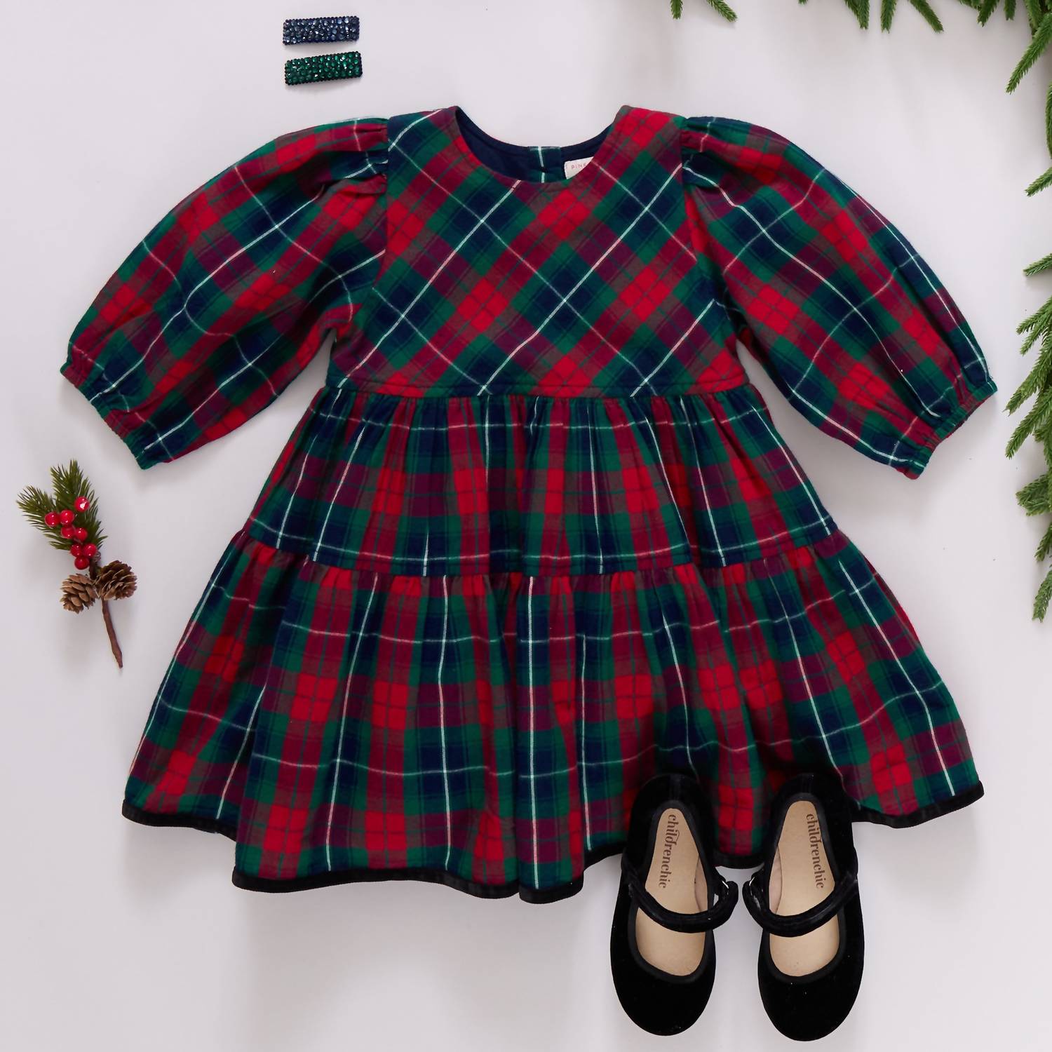 PINK CHICKEN Maribelle Dress in red tartan - kids' dress - view 5