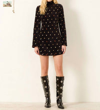 ALIX OF BOHEMIA Romy Bouquet Mini Dress in onyx - women's dress - view 4