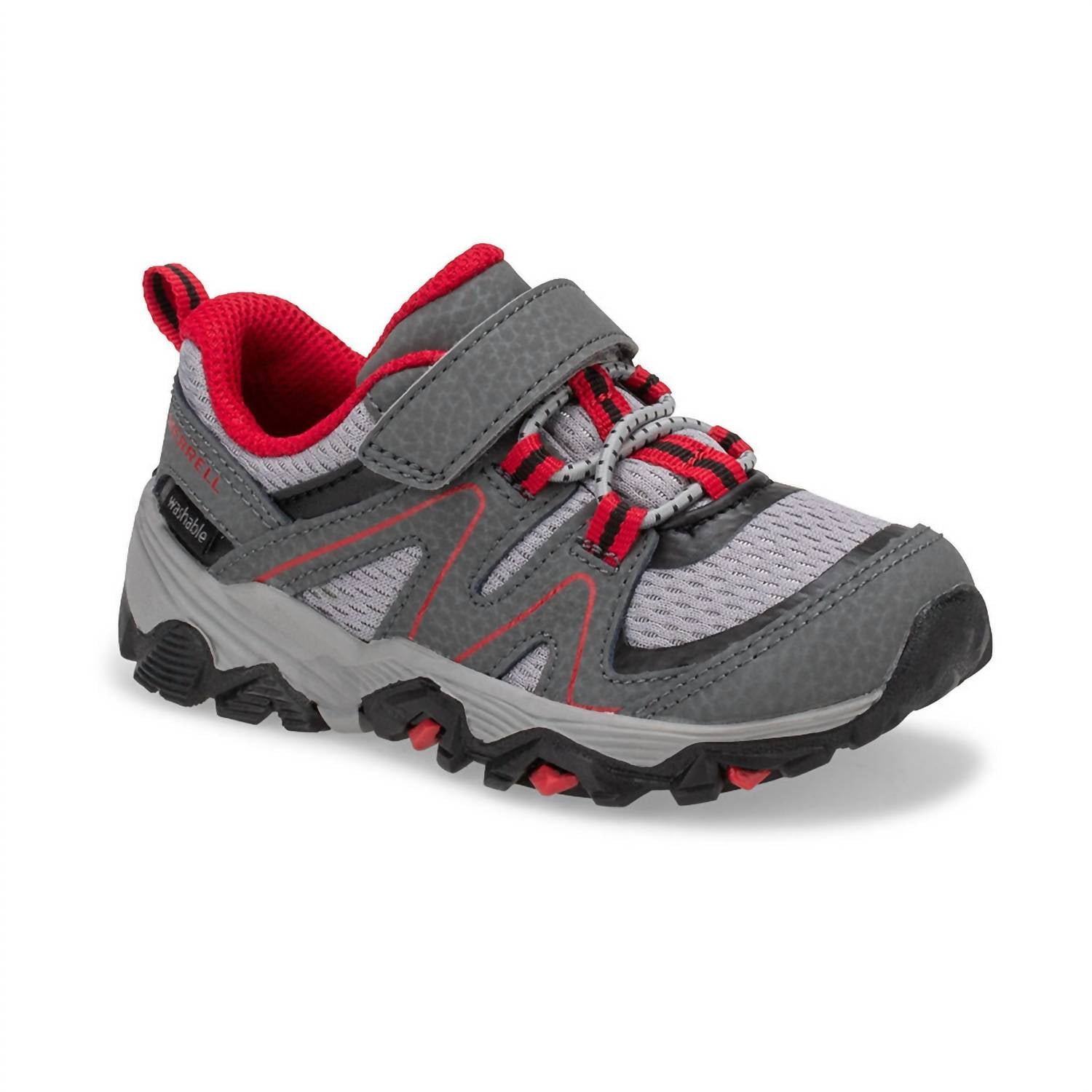 MERRELL Infant-Toddler Trail Quest Sneaker in grey black red - kids' sneaker