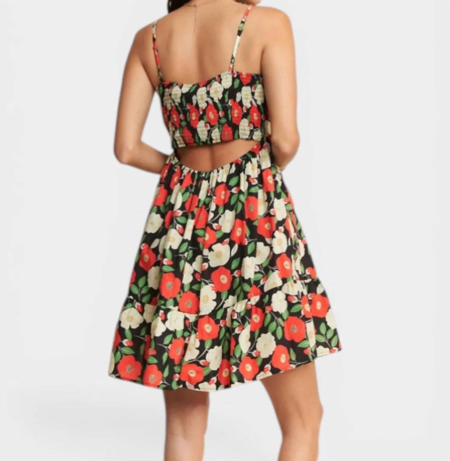 Davi & Dani - Open Back Floral Mini Dress