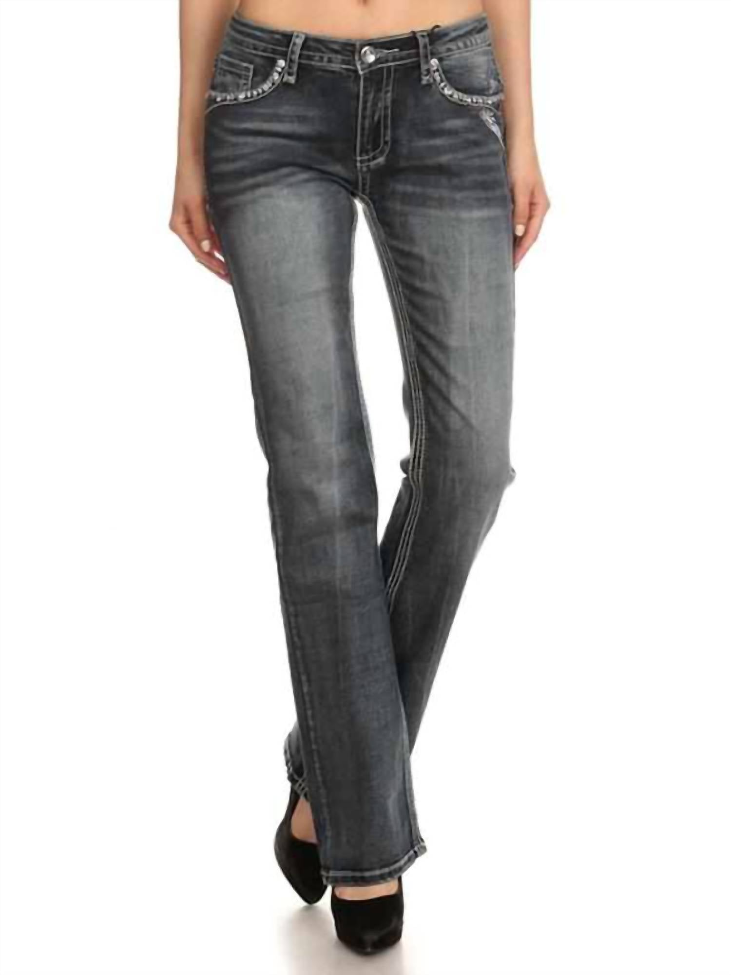 Bus Stop - Naughty Too Distressed Skull Jean