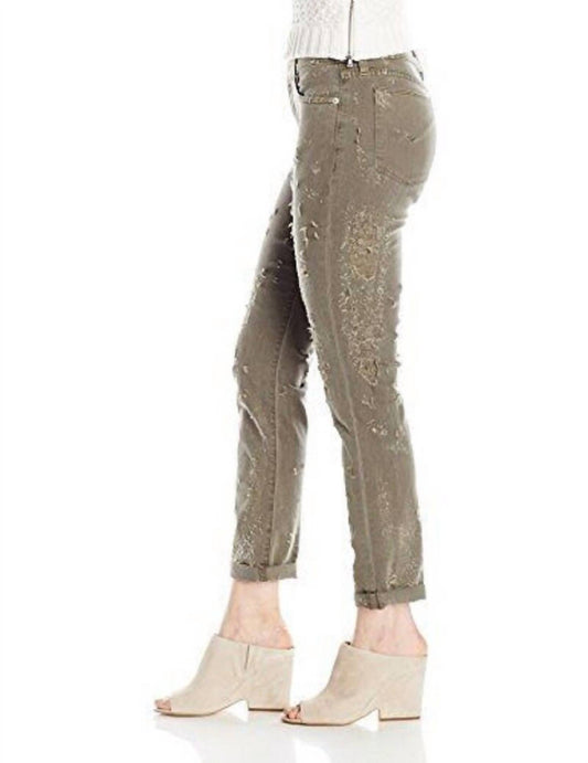 Hudson - Riley Crop Relaxed Straight Leg Destructed Boyfriend Jeans