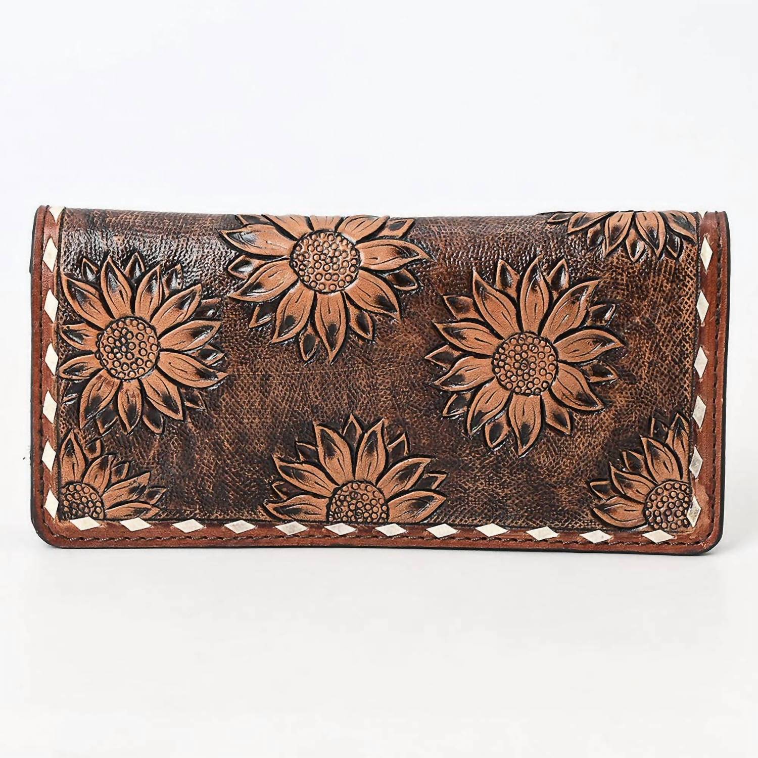 Ohlay - Women's Hand-tooled Leather Western Floral Wallet