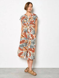Apricot - Painted Banana Leaf Dress