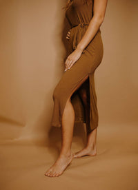 Endless Blu. - Ribbed Olive Dress