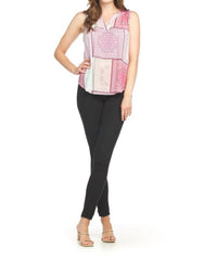 Papillon - Sleeveless Bandana Print V Neck Tank
