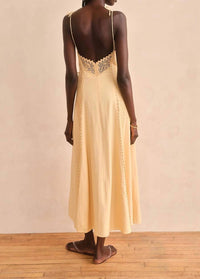Saylor - Women's Lysandra Crochet Rose Trim Midi Dress