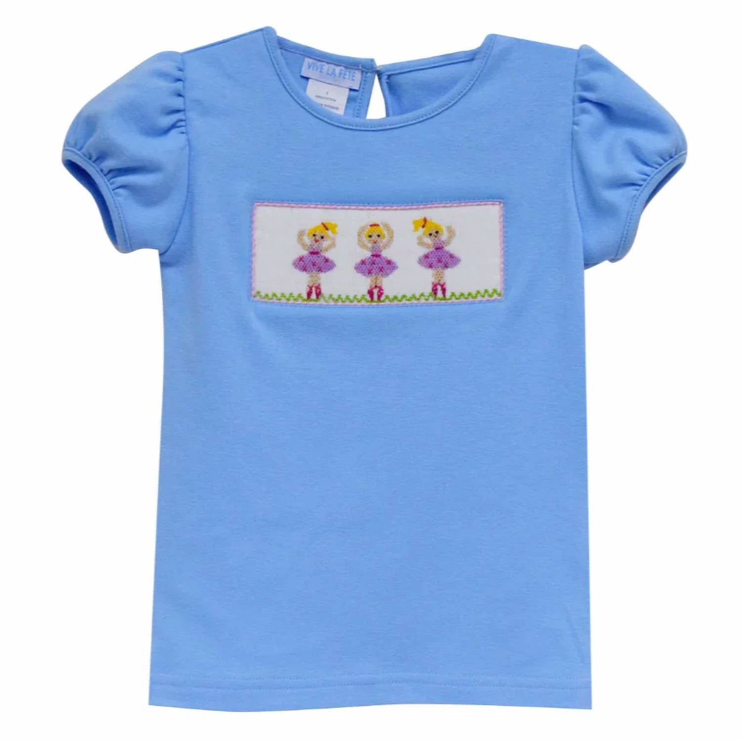 Vive La Fete - Kid's Ballerinas Smocked Puff Sleeve Tee