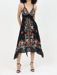 Angie - Sleevless Flowered Midi Dress