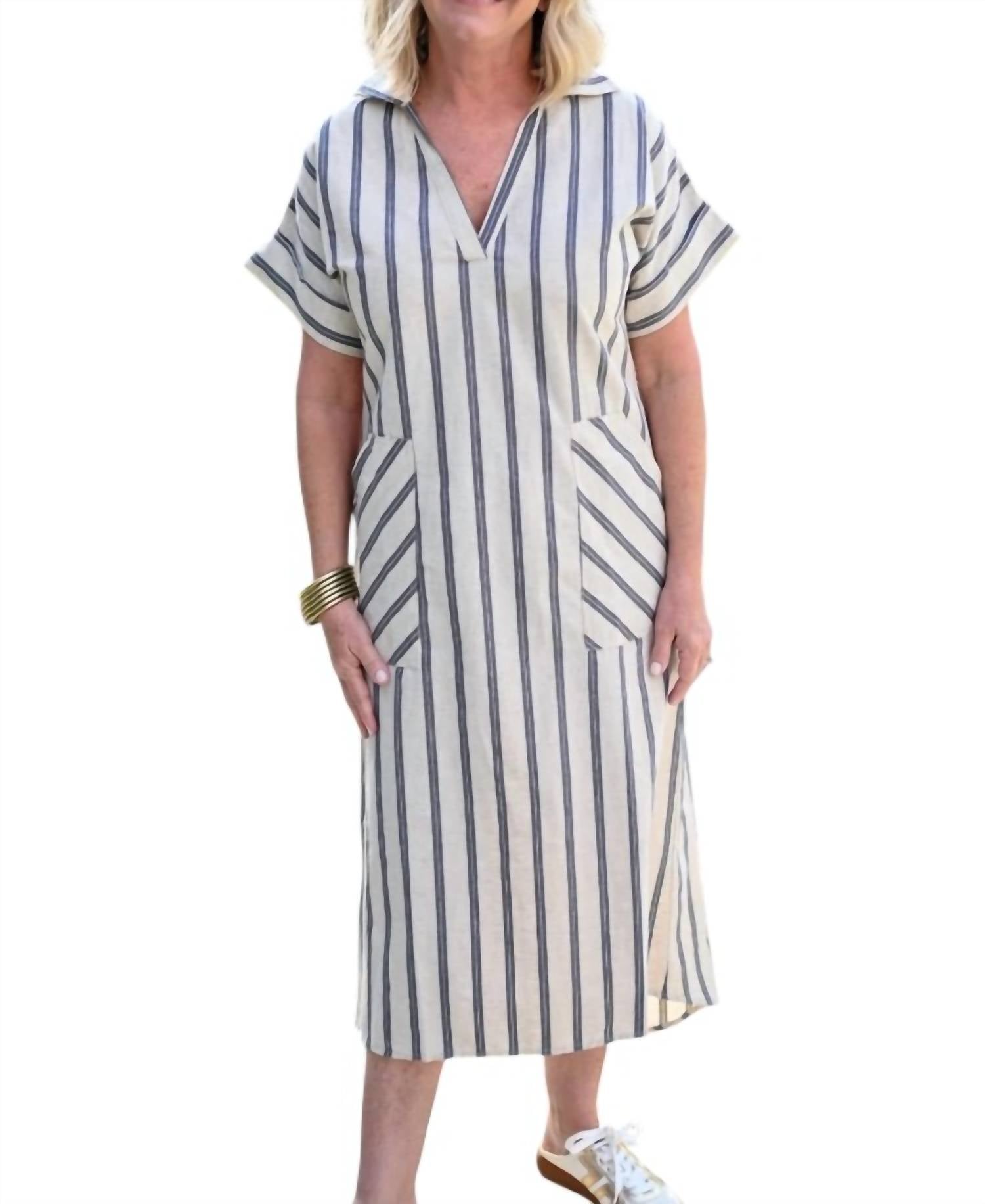 Starkx - Linen Stripe Elaine Dress