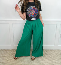 Mary Square - High-rise Rayon Wide Leg Pants