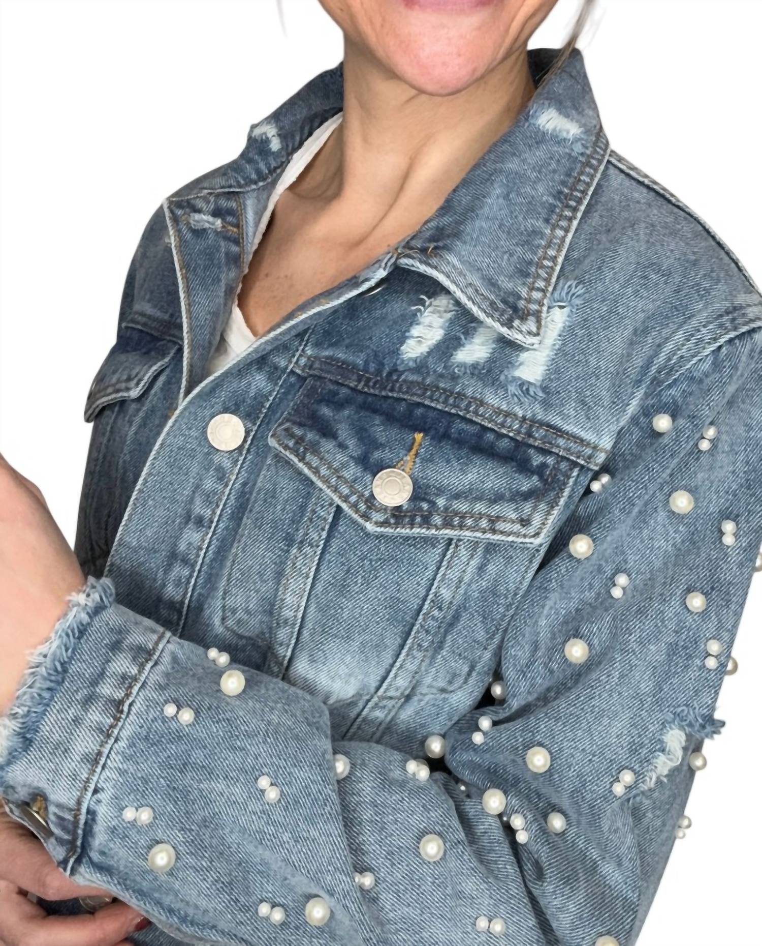 Vocal Apparel - Pearlesque Pearl Denim Jacket