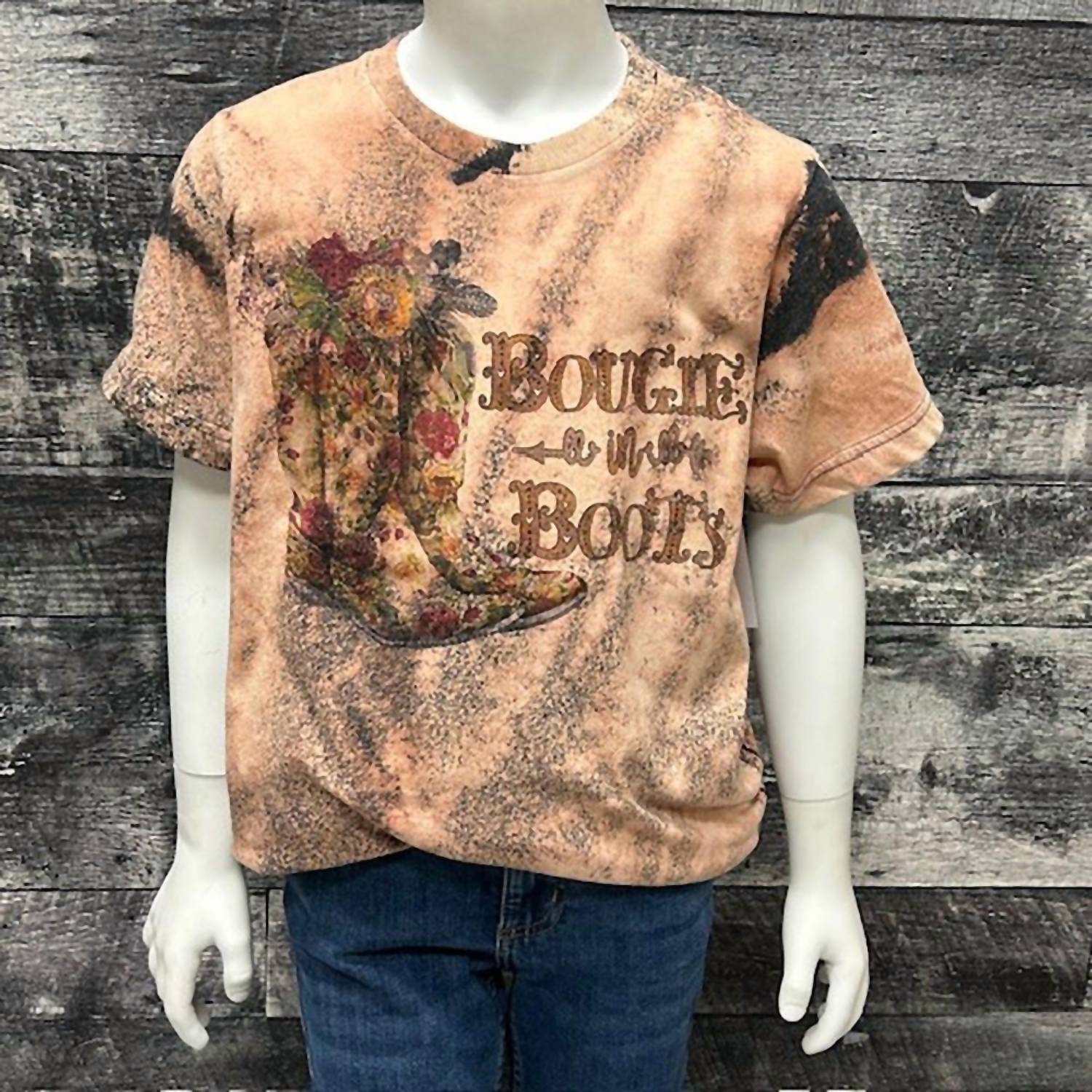BRATTI MATI Kids Bougie In Boots Top in boots top in earth bleach - kids' t-shirt