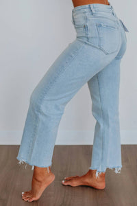 Vervet By Flying Monkey - Aileeah High Rise Slim Wide Leg Denim Jeans