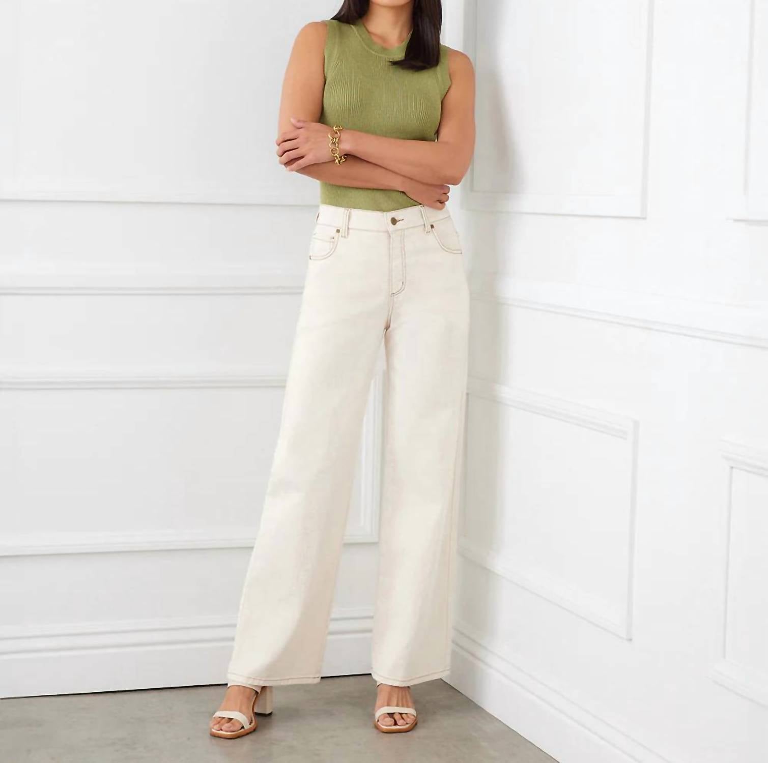 Karen Kane Nova Natural Wide Leg Jeans - women's pants - view 4