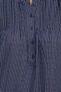 Adrianna Papell - Crewneck Long Sleeves Button Detail Woven Top