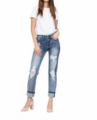 Judy Blue - Destroyed Bleach Splatter Boyfriend Jeans