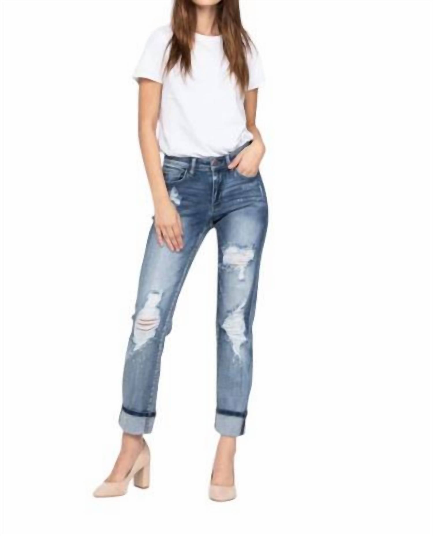 Judy Blue - Destroyed Bleach Splatter Boyfriend Jeans