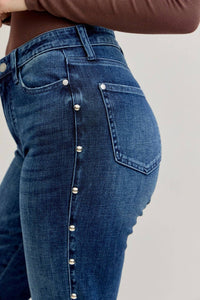 Judy Blue - High Waist Straight Studded Jeans