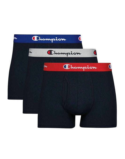 Champion - Men's Every Day Comfort Stretch Cotton Moisture Trunks 3-Pack