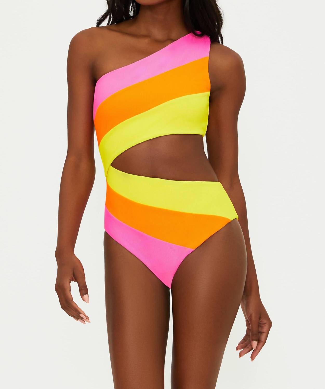 Beach Riot Joyce One Piece Bikini in soleil colorblock - women's swimwear