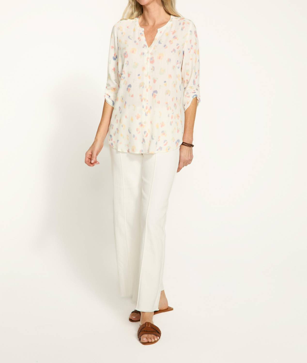 Fdj - Smocked 3/4 Sleeve Shirt