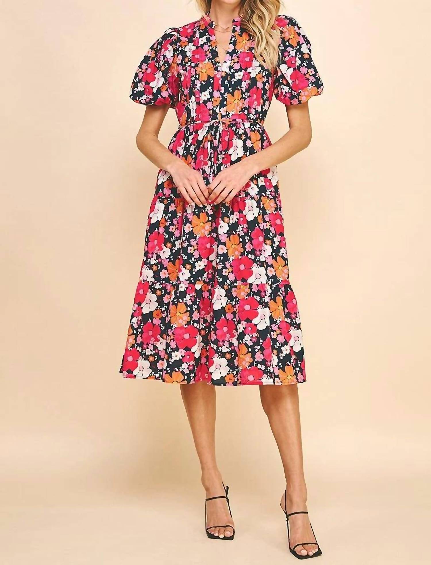 Pinch - Floral Print Tiered Midi Dress