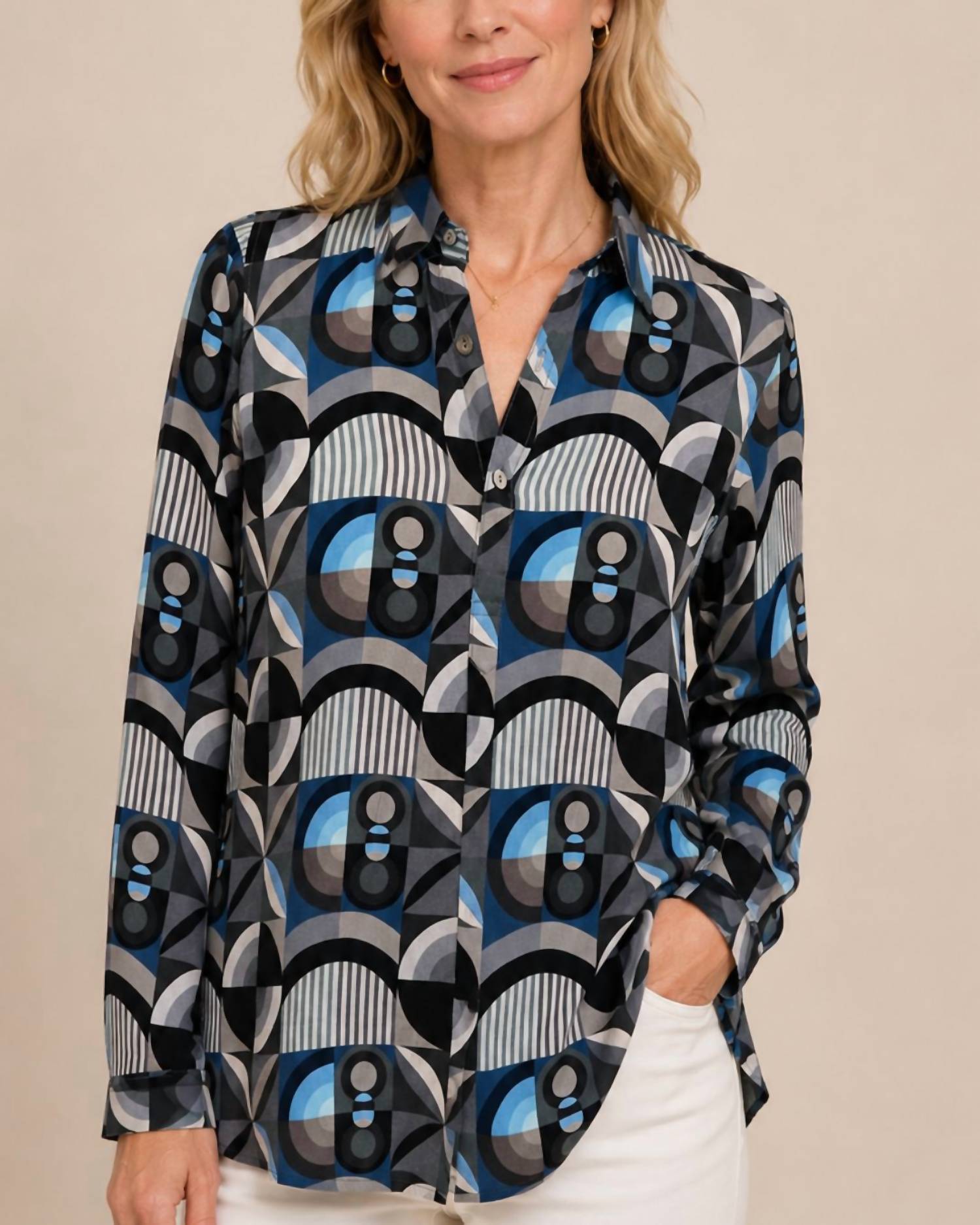 Apny - Half Placket Tunic Top