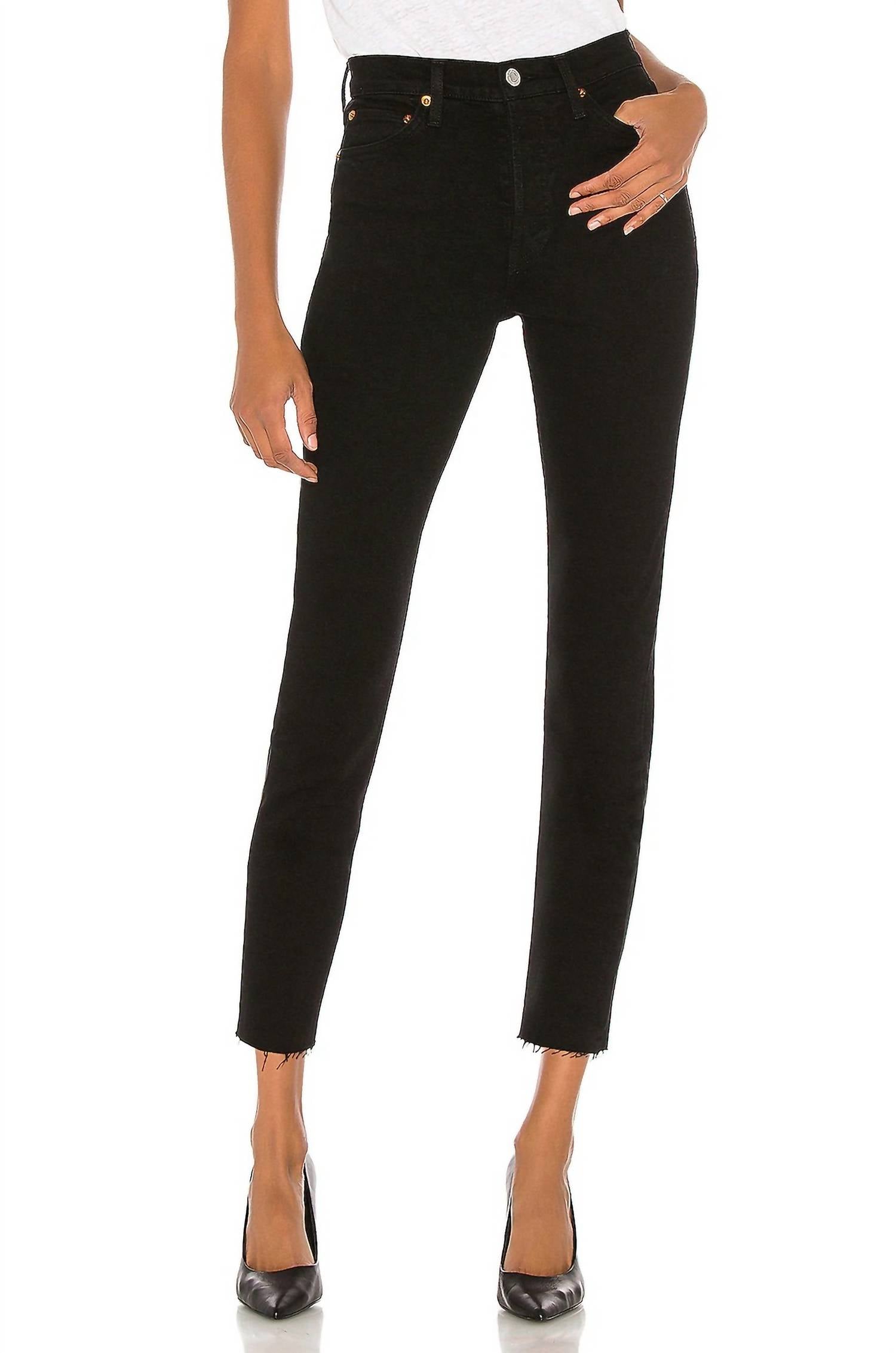 Re/Done - High Rise Ankle Crop Jeans