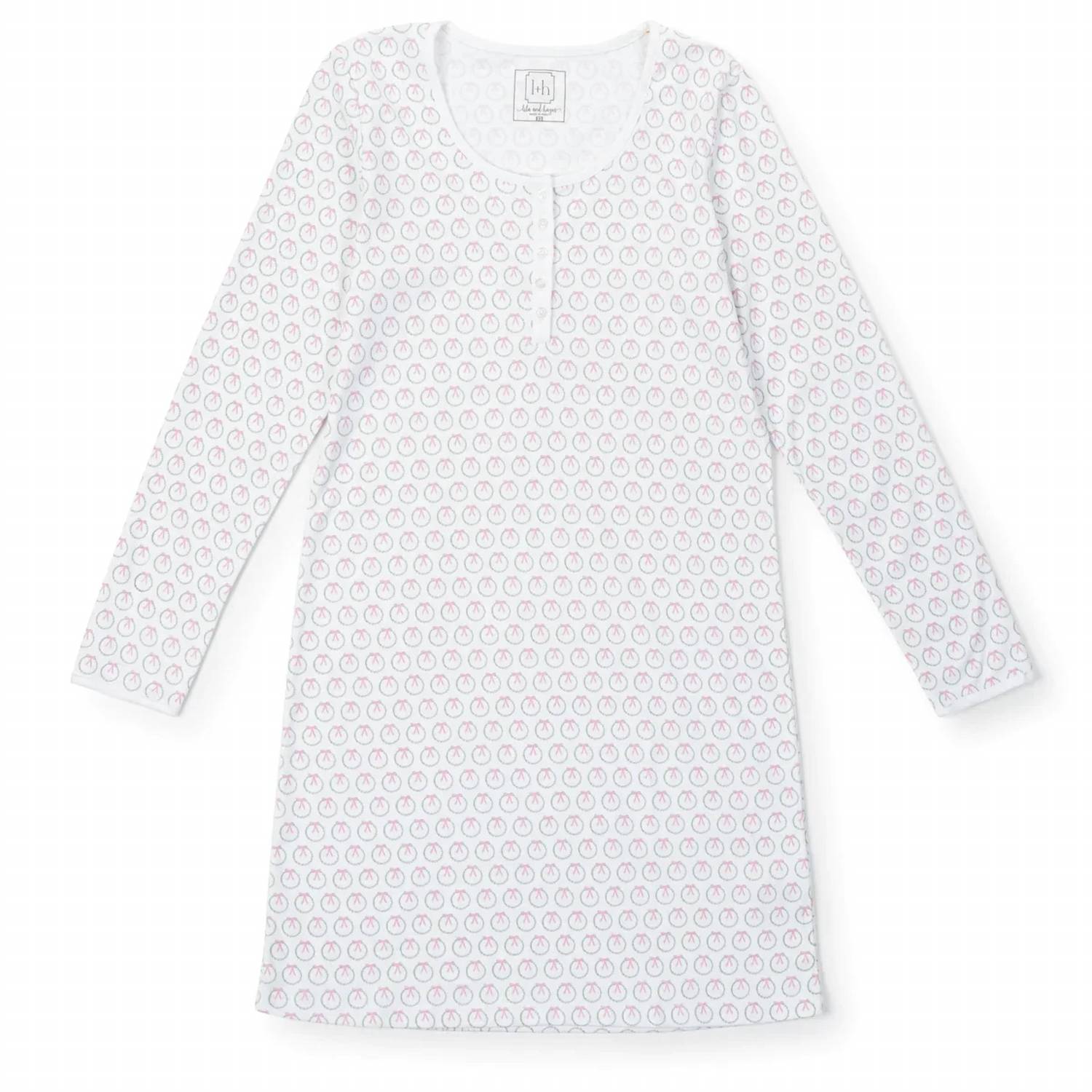 Lila + Hayes - Women's Holiday Wreath Ann Nightgown