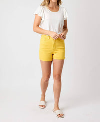 Judy Blue - Women's High Waist Tummy Control Garment Dyed Shorts