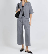 Elliott Lauren Gingham Patch Pocket Pull-on Pants in black white - women's pants - detail view