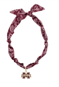 Canvas Style - Women's Mississippi State Bulldogs Bandana Scarf Necklace