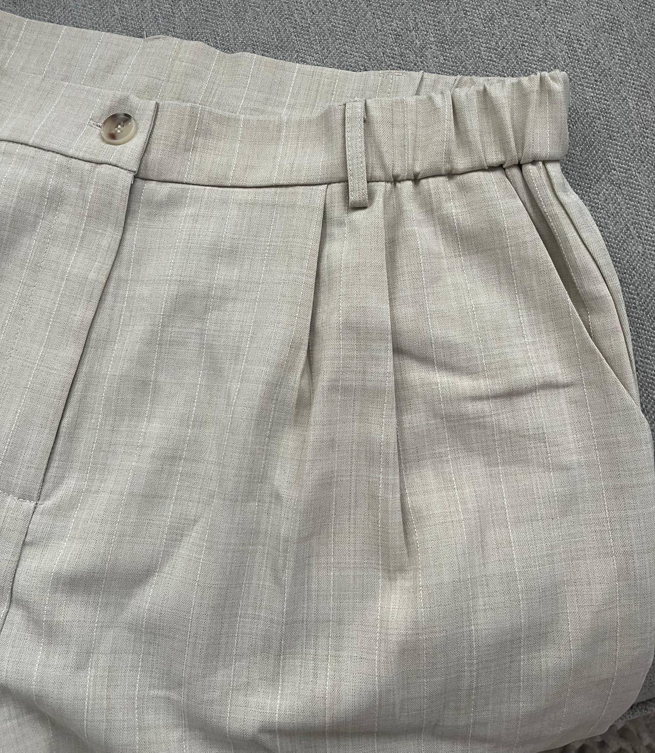 SKIES ARE BLUE Women's Two Tone Shorts in beige - women's shorts - alternate view